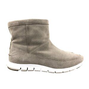 Cole Haan Women's Size 9.5B Grand.OS Brown Taupe Suede Waterproof Booties Boots